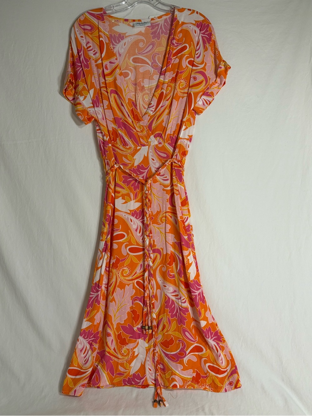 Vintage-Inspired Orange & Pink Paisley Dress